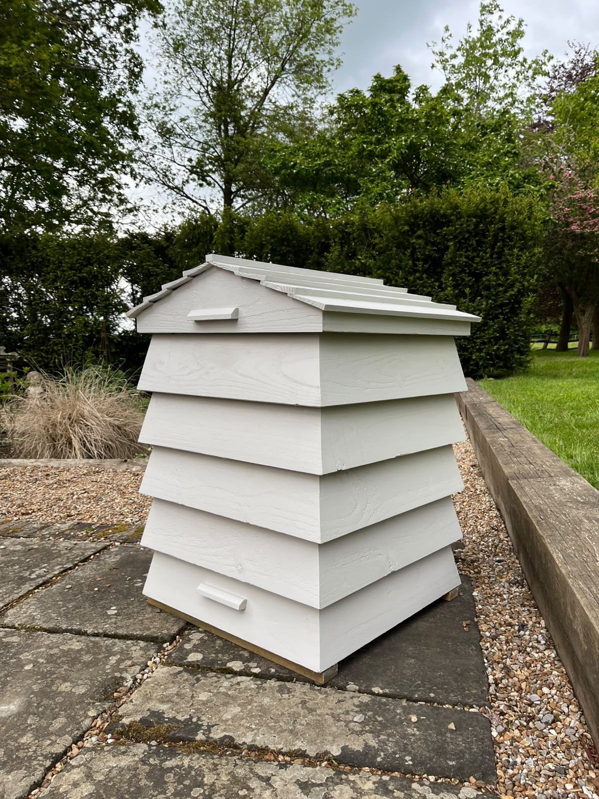 Wide view of the Patio Hive as a tidy terrace storage feature