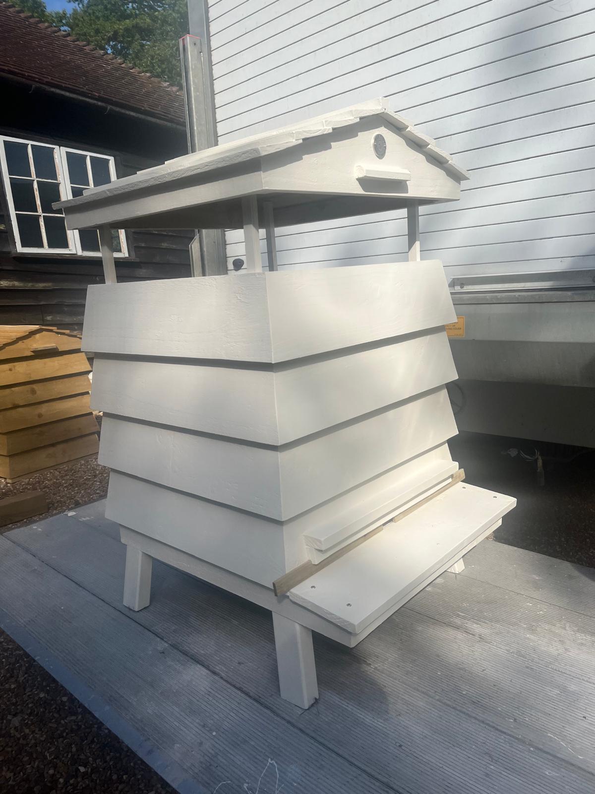 Bespoke Bee Tidy beehive prepared for the Chelsea Flower Show